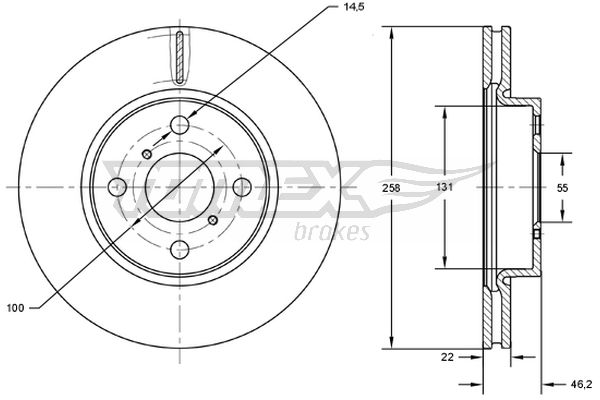 Bremsscheibe Vorderachse TOMEX Brakes TX 71-70 von TOMEX Brakes