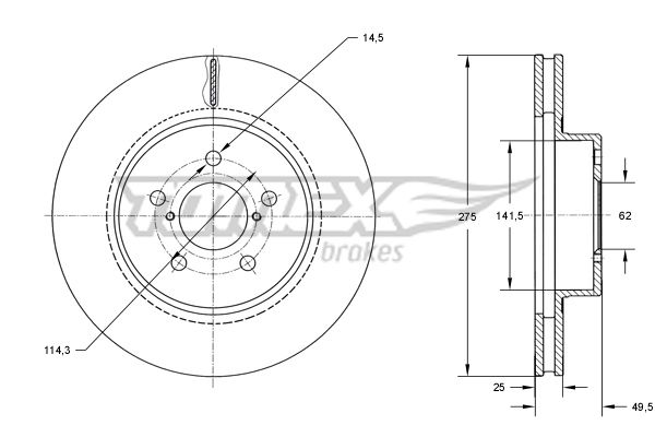 Bremsscheibe Vorderachse TOMEX Brakes TX 71-95 von TOMEX Brakes