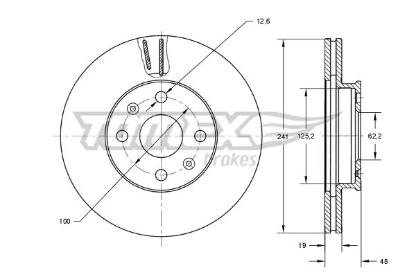 Bremsscheibe Vorderachse TOMEX Brakes TX 72-15 von TOMEX Brakes