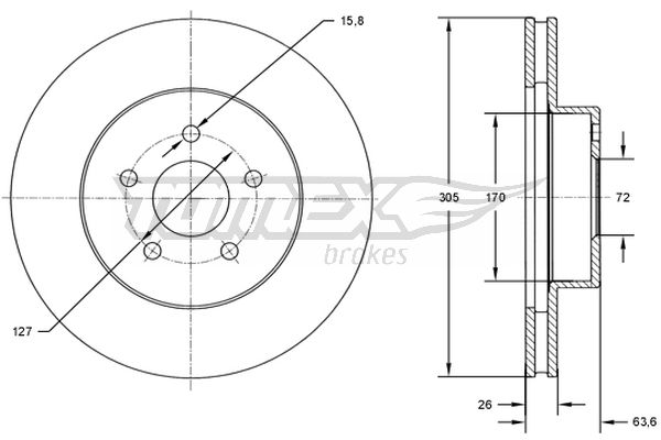 Bremsscheibe Vorderachse TOMEX Brakes TX 72-23 von TOMEX Brakes