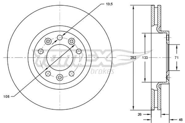 Bremsscheibe Vorderachse TOMEX Brakes TX 72-24 von TOMEX Brakes