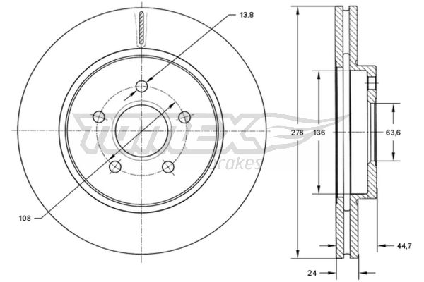 Bremsscheibe Vorderachse TOMEX Brakes TX 72-27 von TOMEX Brakes