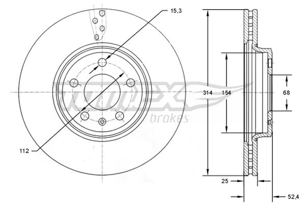 Bremsscheibe Vorderachse TOMEX Brakes TX 72-48 von TOMEX Brakes