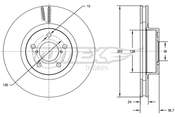 Bremsscheibe Vorderachse TOMEX Brakes TX 72-74 von TOMEX Brakes