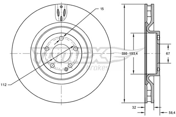 Bremsscheibe Vorderachse TOMEX Brakes TX 72-75 von TOMEX Brakes