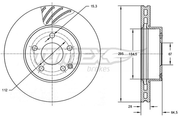 Bremsscheibe Vorderachse TOMEX Brakes TX 72-76 von TOMEX Brakes