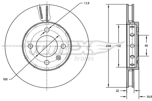 Bremsscheibe Vorderachse TOMEX Brakes TX 72-87 von TOMEX Brakes