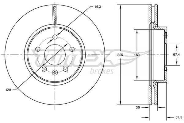 Bremsscheibe Vorderachse TOMEX Brakes TX 72-88 von TOMEX Brakes