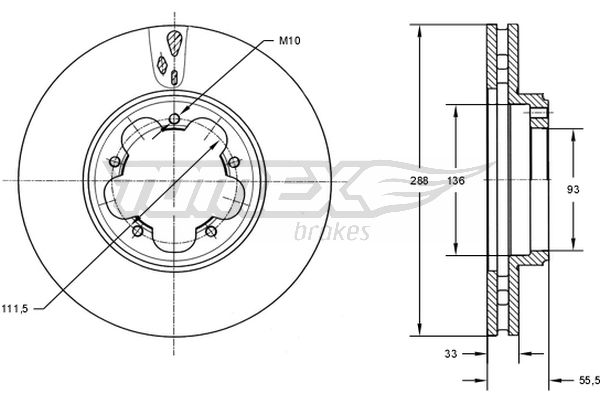 Bremsscheibe Vorderachse TOMEX Brakes TX 73-11 von TOMEX Brakes