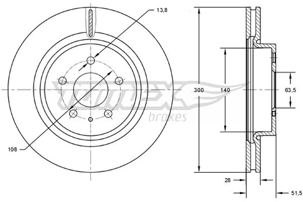 Bremsscheibe Vorderachse TOMEX Brakes TX 73-14 von TOMEX Brakes