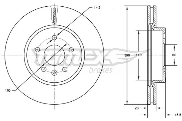 Bremsscheibe Vorderachse TOMEX Brakes TX 73-17 von TOMEX Brakes