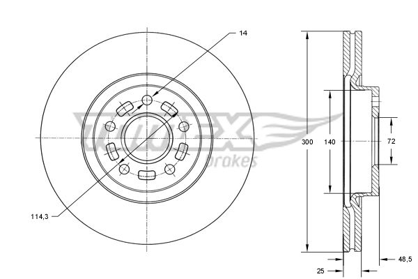 Bremsscheibe Vorderachse TOMEX Brakes TX 73-19 von TOMEX Brakes