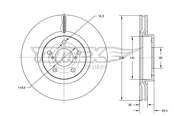 Bremsscheibe Vorderachse TOMEX Brakes TX 73-23 von TOMEX Brakes