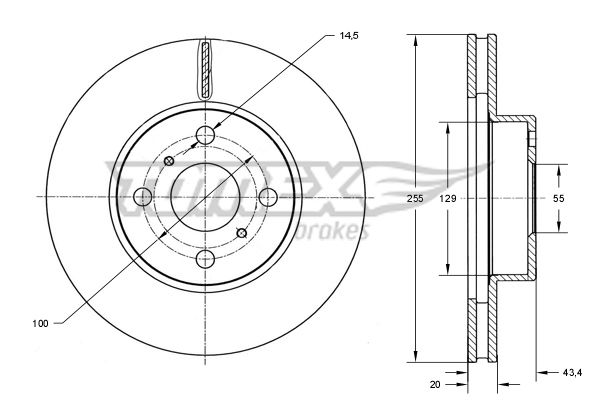 Bremsscheibe Vorderachse TOMEX Brakes TX 73-26 von TOMEX Brakes