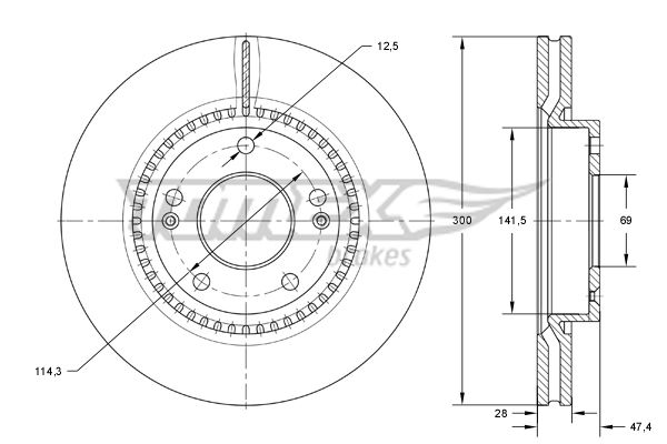 Bremsscheibe Vorderachse TOMEX Brakes TX 73-31 von TOMEX Brakes