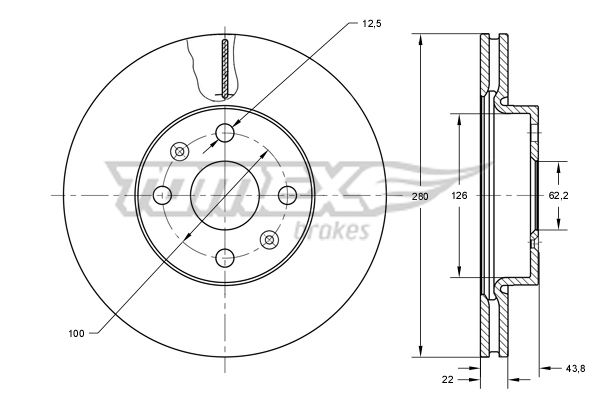 Bremsscheibe Vorderachse TOMEX Brakes TX 73-34 von TOMEX Brakes