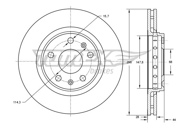 Bremsscheibe Vorderachse TOMEX Brakes TX 73-45 von TOMEX Brakes