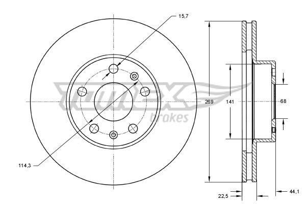 Bremsscheibe Vorderachse TOMEX Brakes TX 73-51 von TOMEX Brakes