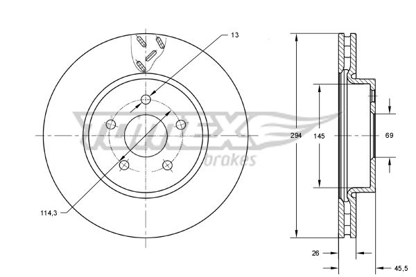 Bremsscheibe Vorderachse TOMEX Brakes TX 73-63 von TOMEX Brakes