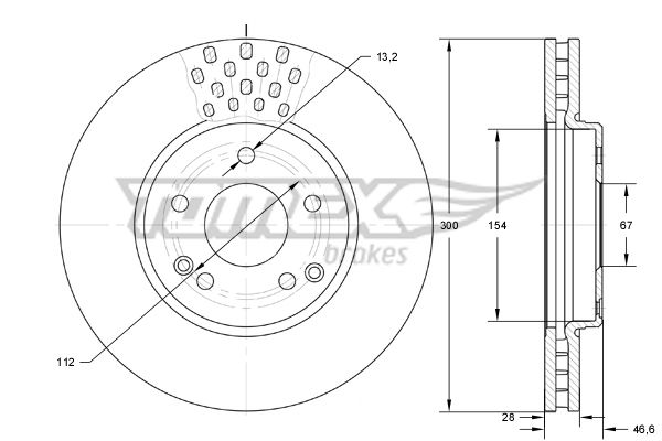 Bremsscheibe Vorderachse TOMEX Brakes TX 74-04 von TOMEX Brakes