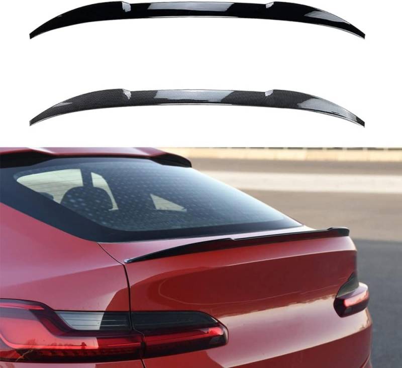 Auto Kofferraum Heck Spoiler für BMW X4 G02 2019+ X4 M, Spoiler Heckspoiler Heckflügel Car Tuning Accessories,A-Glossy Black von TONFON