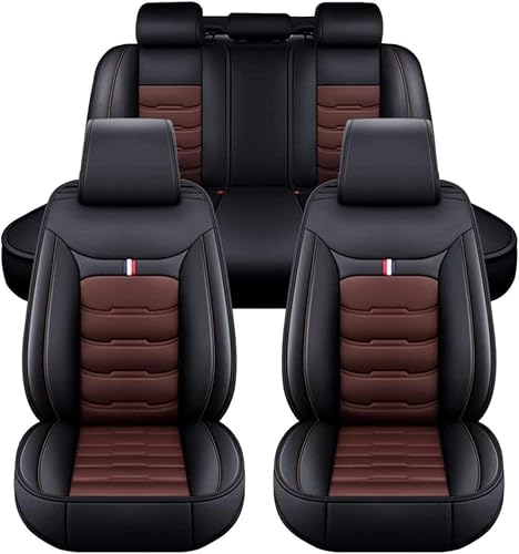 TONFON Auto Sitzbezüge Sets für Ford Ranger Wildtrak (2016-2023), Leder Wasserdicht Bequem Sitzschutz Innenzubehör,D/Black-Coffee von TONFON