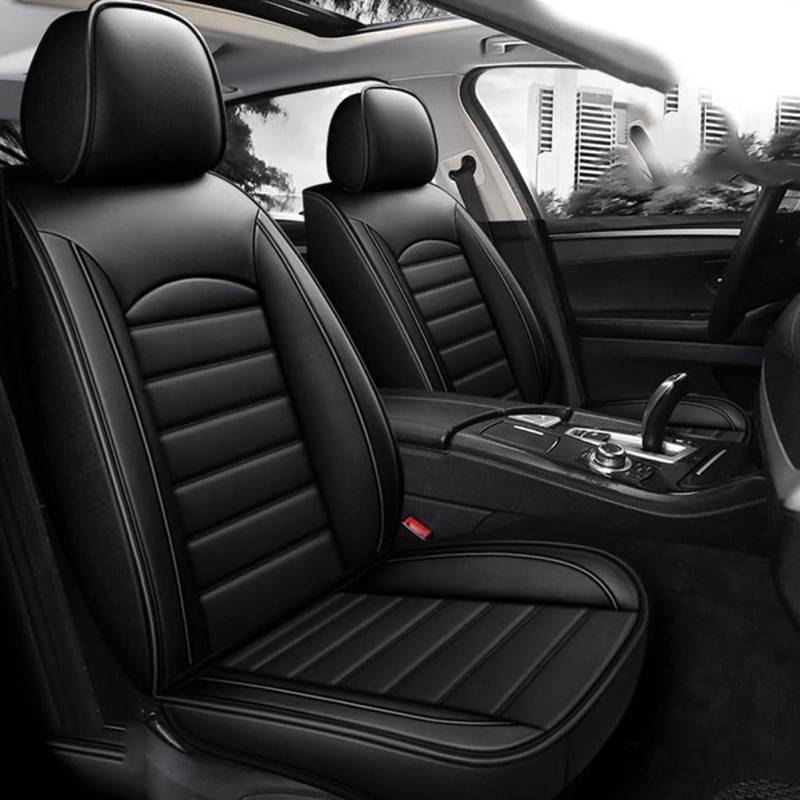 TONFON Autositzbezüge für VW EOS 2-Door 2006 2007-2024, Custom wasserdichte Autositzschoner aus Leder Auto Zubehör,A/Black Style von TONFON