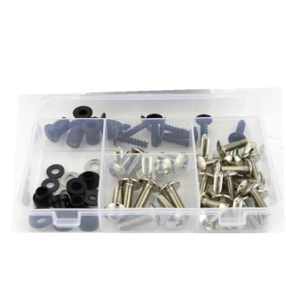 Kompatibel Mit Suzuki Für Tl1000s 1997–2001 Motorrad Komplettes Komplettes Verkleidungsschrauben-Set Schrauben Verkleidungsklammern Aus Stahl Muttern Abdeckschrauben Schrauben Kit Motorrad(Silver) von TONMHXA