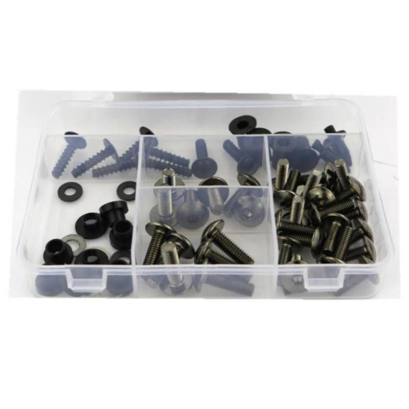 Kompatibel Mit Suzuki Für Tl1000s 1997–2001 Motorrad Komplettes Komplettes Verkleidungsschrauben-Set Schrauben Verkleidungsklammern Aus Stahl Muttern Abdeckschrauben Schrauben Kit Motorrad(Titanium) von TONMHXA