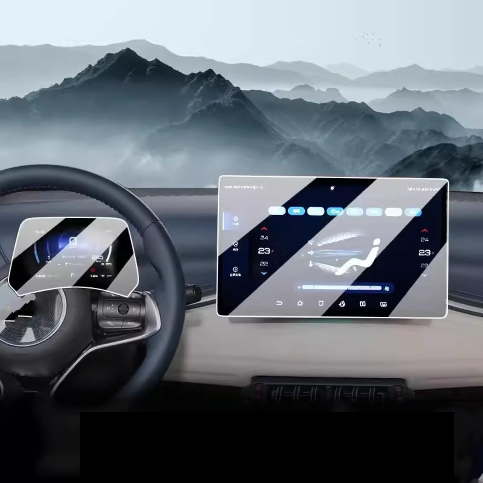 TONMHXA Kompatibel Mit BYD Für Atto 3 Yuan Plus 2022 2023 2024, Auto-Infotainment, GPS-Navigation, Armaturenbrett, Gehärtetes Glas, Displayschutzfolie Auto Navi Folie(15.6 inch 1set) von TONMHXA