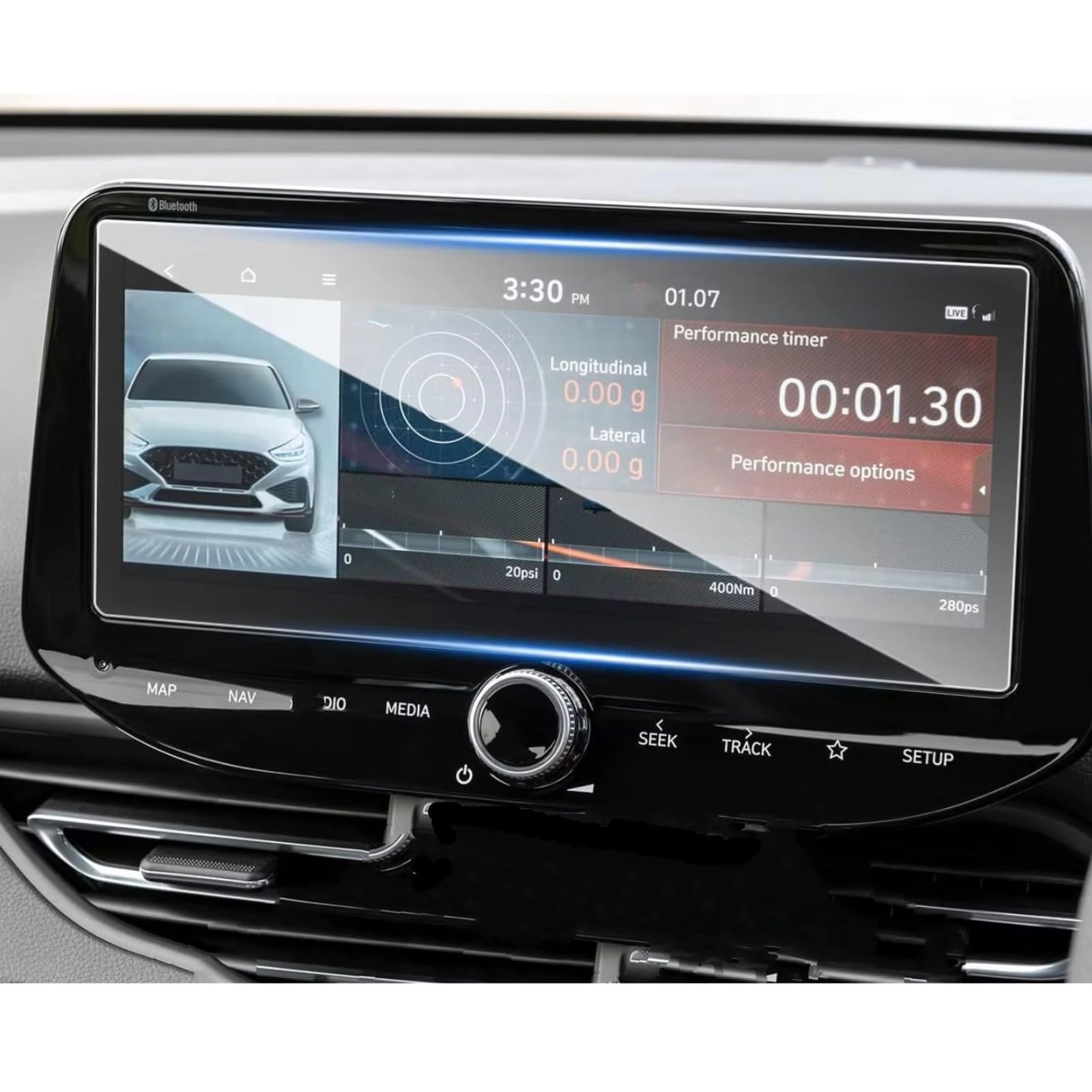 TONMHXA Kompatibel Mit Hyundai Für Kona EV Für I30 N Fastback N 2020 2021 2022 2023 Auto 10,25 Zoll LCD GPS Navigation Anti-Kratzer Gehärtetes Glas Displayschutzfolie Auto Navi Folie von TONMHXA