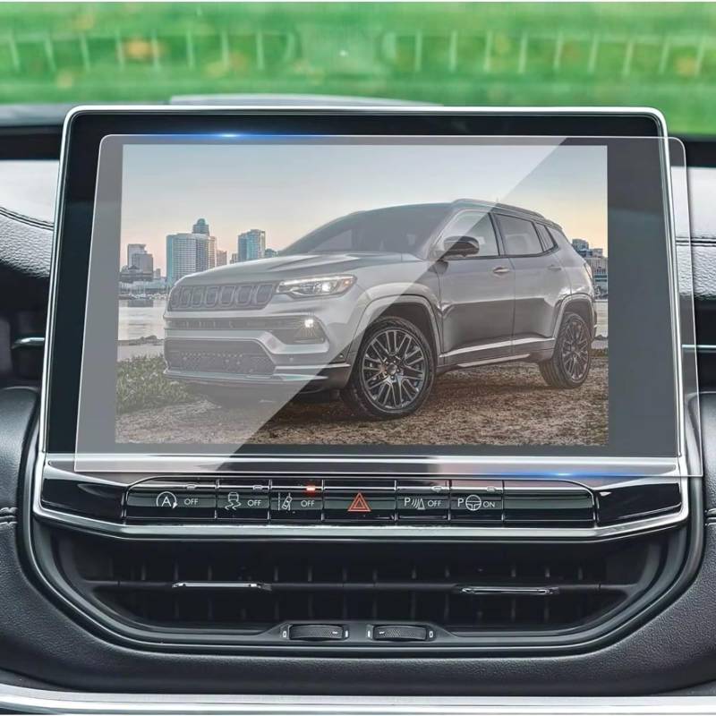 TONMHXA Kompatibel Mit Jeep Für Compass 2023 2024 Auto 10,1 Zoll GPS-Navigation Schutzfolie LCD-Bildschirm Anti-Kratz-Schutzfolie Aus Gehärtetem Glas Auto Navi Folie von TONMHXA