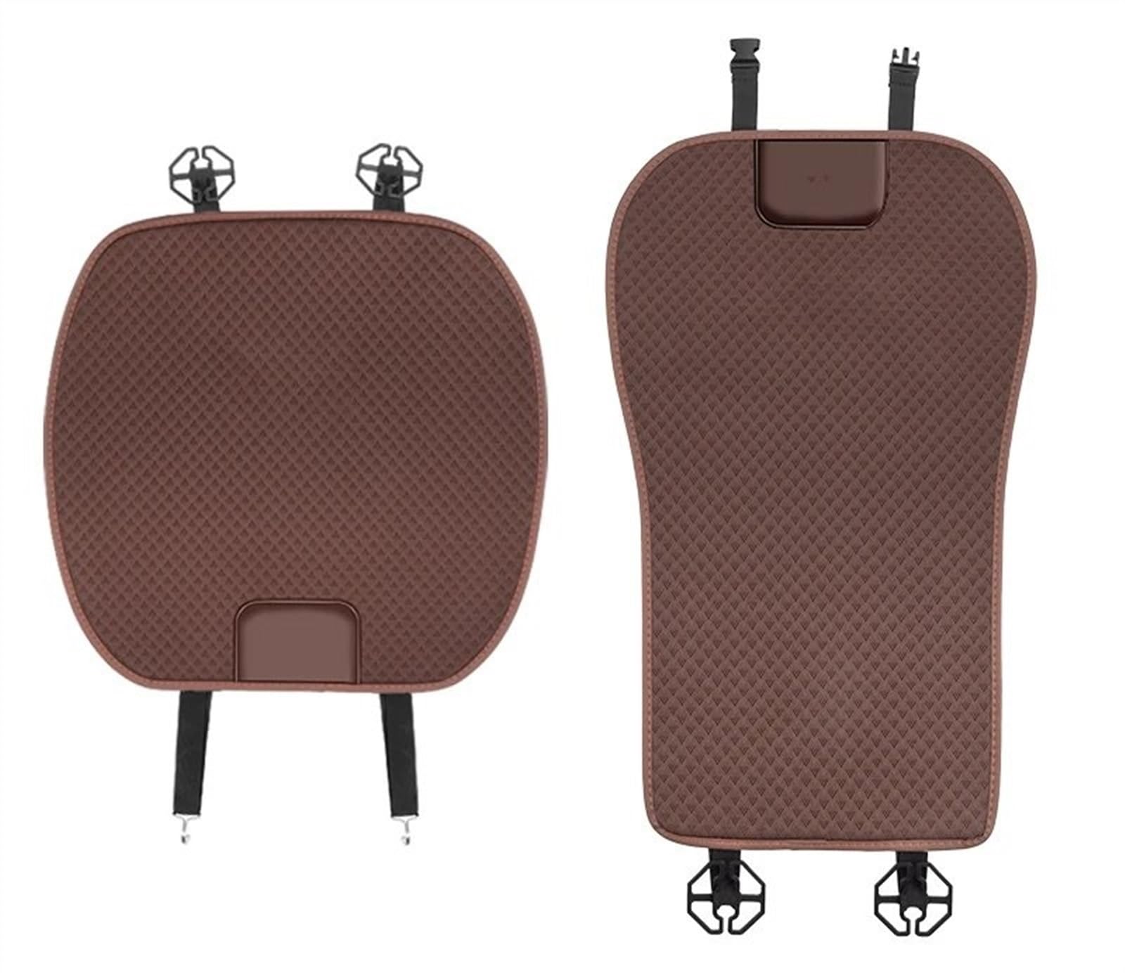 TONMHXA Sitzbezüge Auto Kompatibel Mit Amg Autositzkissen-Schutzhülle, Atmungsaktiv, Auto-Vorder-/Rücksitzbezug, Sitzschutz, Automobil-Innenraum(Brown,Front seat pad) von TONMHXA