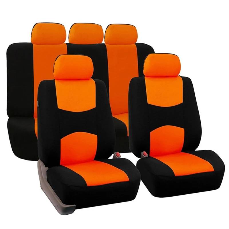 TONMHXA Sitzbezüge Auto Kompatibel Mit Chrysler 200 300 300C 300s Autositzbezug Automobil-Innenraum-Autositz-Schutzpolster Autokissen-Schutzmatte(Orange,Full Set) von TONMHXA