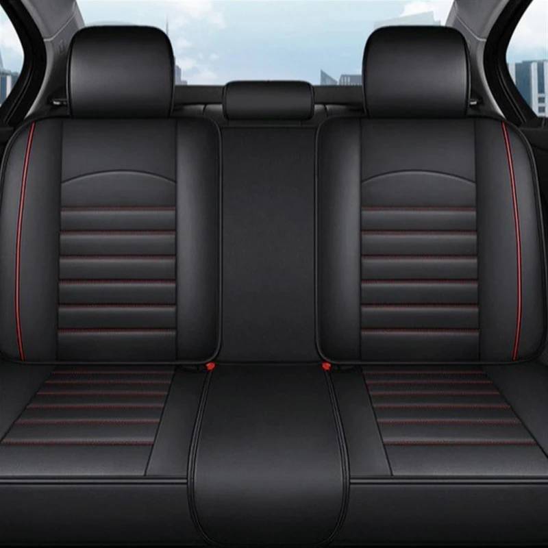 TONMHXA Sitzbezüge Auto Universal All Inclusive Auto Sitz Abdeckung Zubehör Protector Auto Vorne/hinten Sitz Abdeckung Auto Zubehör Auto Sitz Schutz Pads(Black-red,Rear pad) von TONMHXA