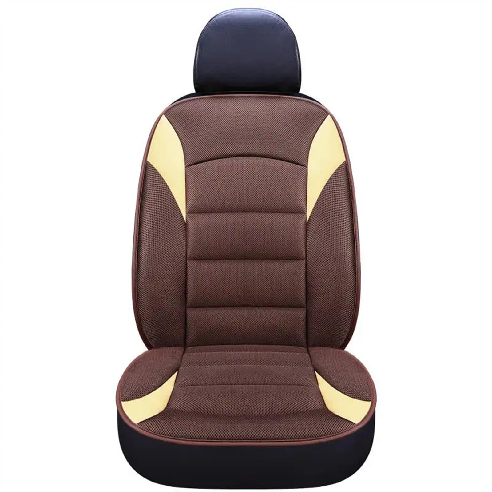 TONMHXA Sitzbezüge Auto Universal Auto Kissen Atmungsaktive Stoff Komfortable Vier Jahreszeiten Auto Matte Auto Kissen Automobil Innen Auto Sitz Schutz Pads(Brown,1PC Front) von TONMHXA