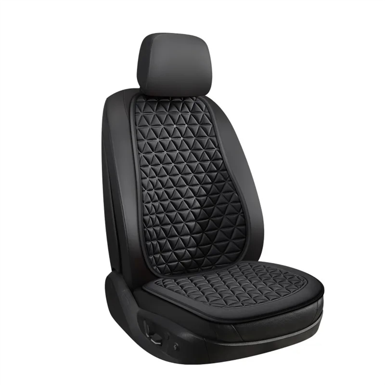 TONMHXA Sitzbezüge Auto Universal Auto Sitz Abdeckung Allgemeine Auto Sitzkissen Auto Vordersitz Abdeckung Automobil Innen Auto Sitz Schutz Pads Auto Zubehör(Black,Front seat (with backrest)) von TONMHXA