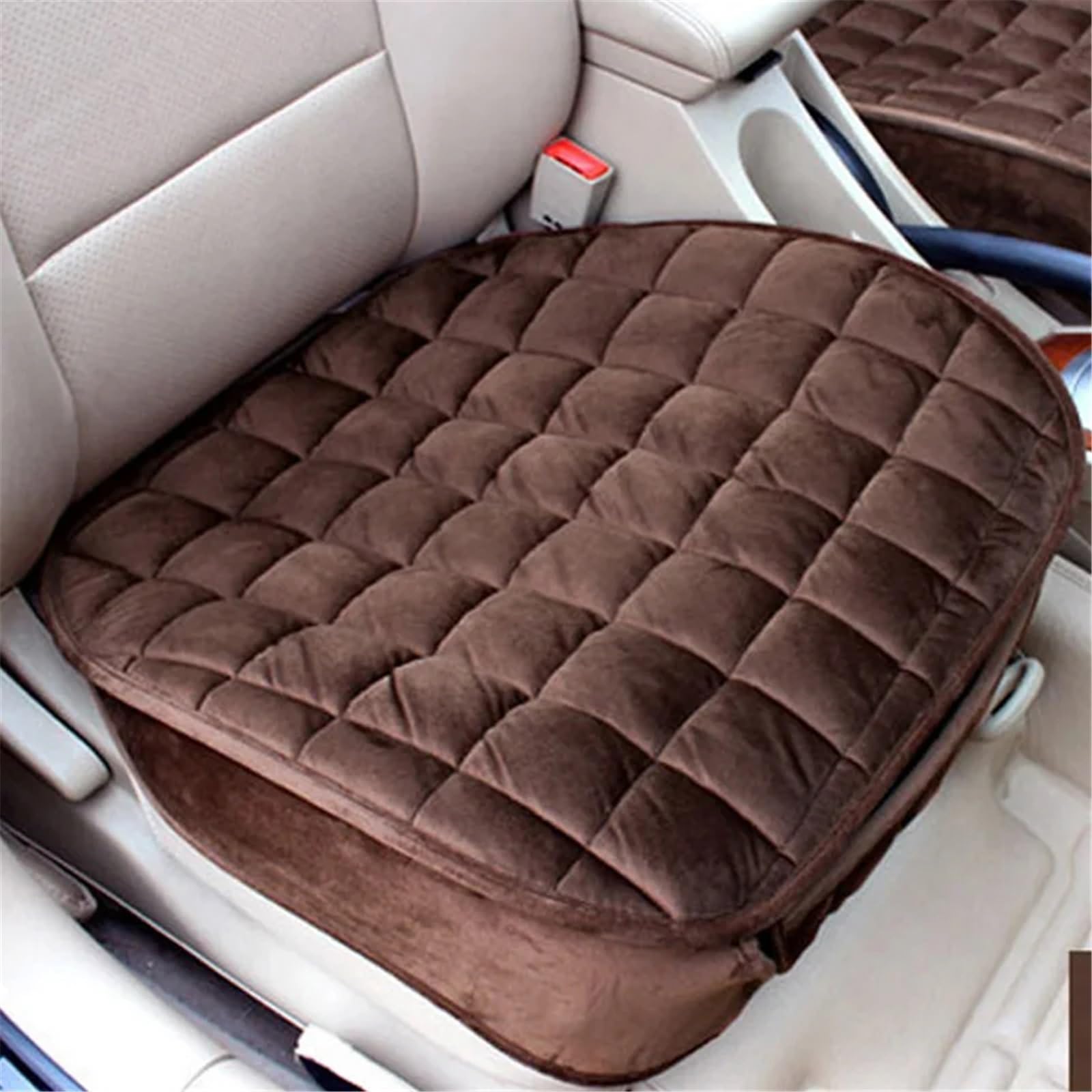 TONMHXA Sitzbezüge Auto Universal Auto Sitz Abdeckung Beflockung Tuch Auto Sitzkissen Zubehör Automobil Innen Auto Sitz Schutz Pads(Brown,Front) von TONMHXA