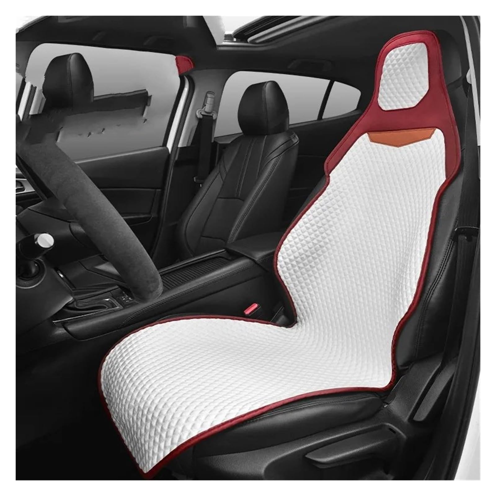 TONMHXA Sitzbezüge Auto Universal Auto Sitz Abdeckung Für Einzel Sitz Automobil Innen Auto Sitz Schutz Pads Auto Kissen Schutz Matte Auto Zubehör(Red,B) von TONMHXA