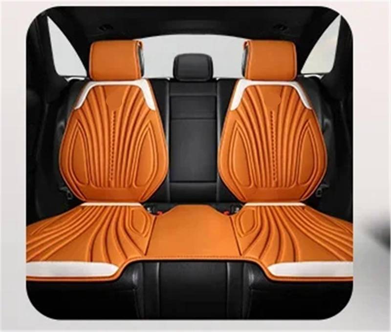 TONMHXA Sitzbezüge Auto Universal Auto Sitz Abdeckung Vier Saison Auto Atmungsaktive Pad Sitzbezüge Auto Sitze Abdeckung Schutz Autos Zubehör Automobil Innen(Orange,Rear) von TONMHXA