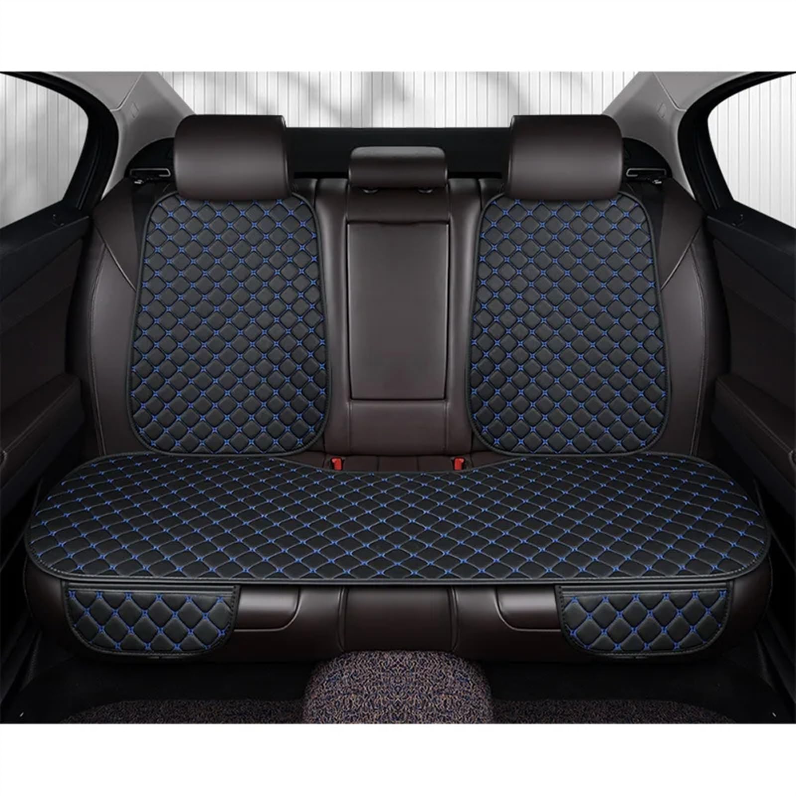 TONMHXA Sitzbezüge Auto Universal Auto Sitz Pad Auto Auto Seat Protector Auto Vorne/hinten Sitz Abdeckung Auto Sitz Schutz Pads Automobil Innen Zubehör(Blue,Rear seat pad) von TONMHXA