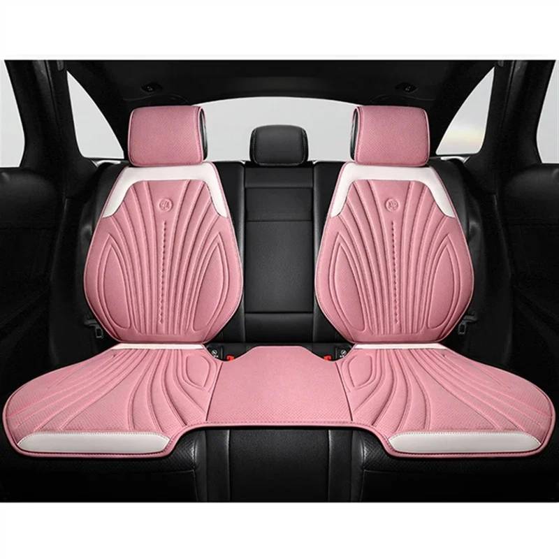 TONMHXA Sitzbezüge Auto Universal Auto Sitzbezüge Atmungsaktive Sitzkissen Auto Stuhl Matte Schutz Dekoration Vier Jahreszeiten Auto Vorne/hinten Sitz Abdeckung(Pink,1x Rear seat) von TONMHXA