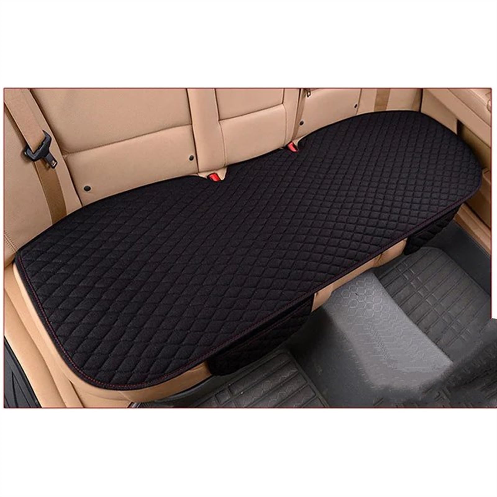 TONMHXA Sitzbezüge Auto Universal Autositzbezug Für Four Seasons Vorne Hinten Kissen Atmungsaktive Schutzmatte Pad Autozubehör Kissen Sitzbezug Autozubehör(Black,1pc Rear) von TONMHXA