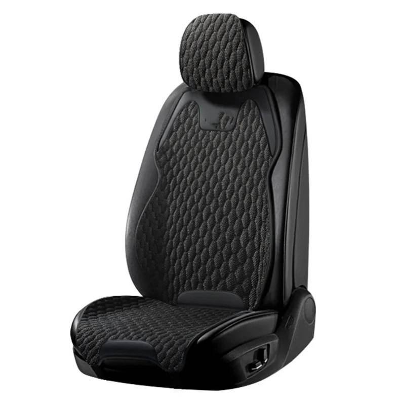 TONMHXA Sitzbezüge Auto Universal Autositzbezug Vierjahreszeiten-Sitzschutzkissen Autoinnenraum Automobilinnenraum Autositzschutzpolster Autositzkissen(Black,Front) von TONMHXA