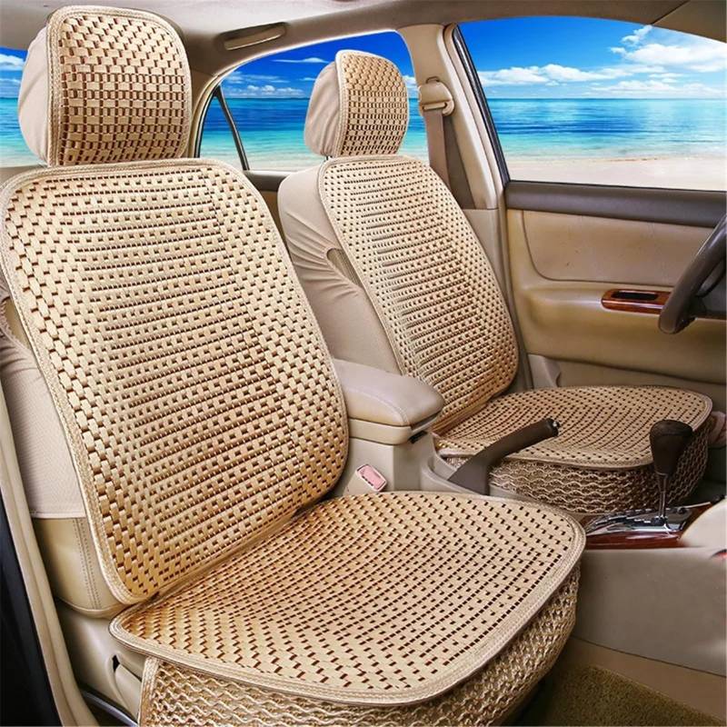 TONMHXA Sitzbezüge Auto Universal Full Protect Auto Sitzbezug Kissen Automobil Sitz Pad Alle Jahreszeiten Automobil Innen Auto Sitz Schutz Pads(Yellow,2 Front) von TONMHXA