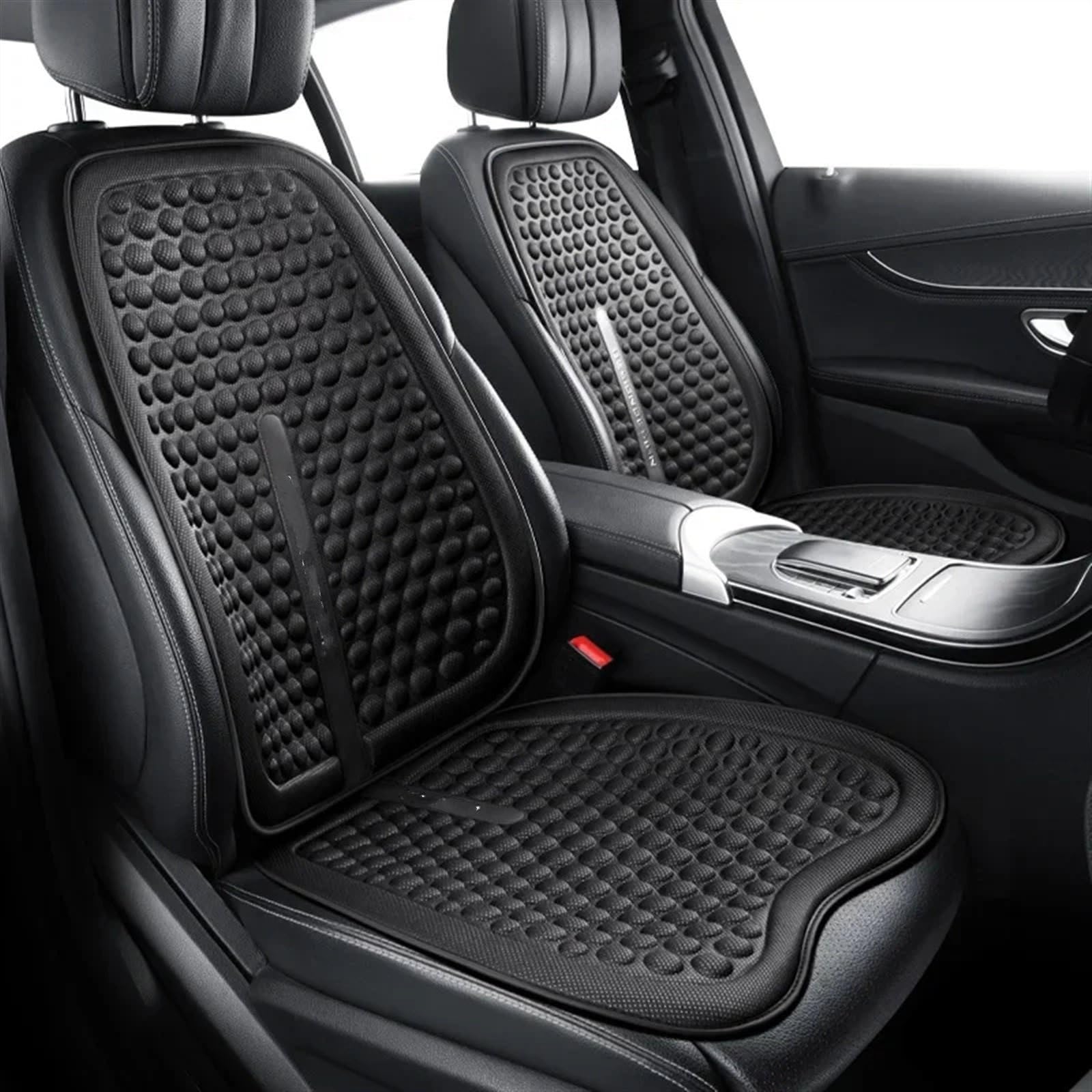 TONMHXA Sitzbezüge Auto Universelle Autositzbezüge, Weiches, Atmungsaktives Sitzkissen, Autositzkissen, Innendekoration, Auto-Vorder-/Rücksitzbezug, Autozubehör(Black,2pc Front seat pad) von TONMHXA