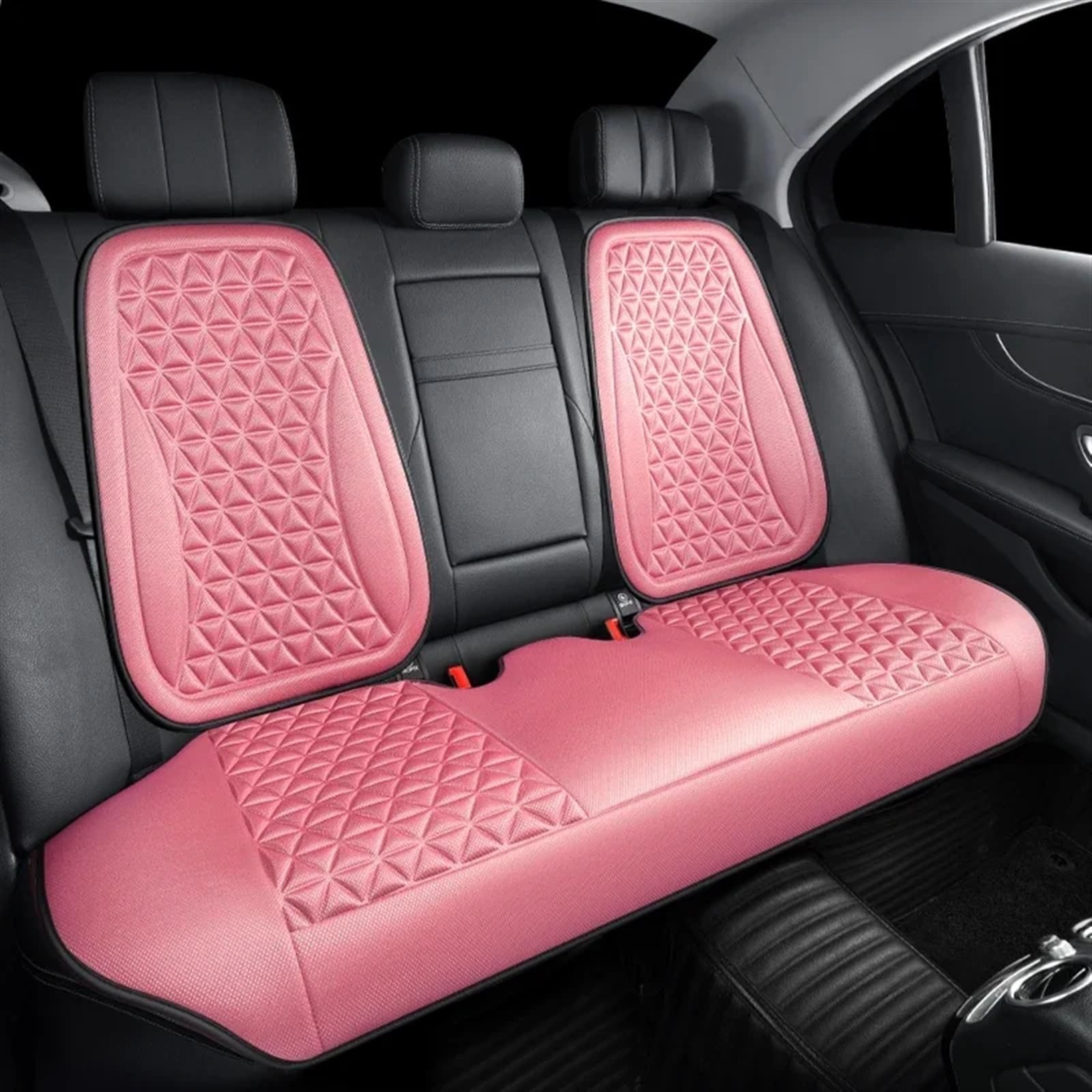 TONMHXA Sitzbezüge Auto Universelle Autositzbezüge, Weiches, Atmungsaktives Sitzkissen, Autositzkissen, Innendekoration, Auto-Vorder-/Rücksitzbezug, Autozubehör(Pink,1pc Rear seat pad) von TONMHXA