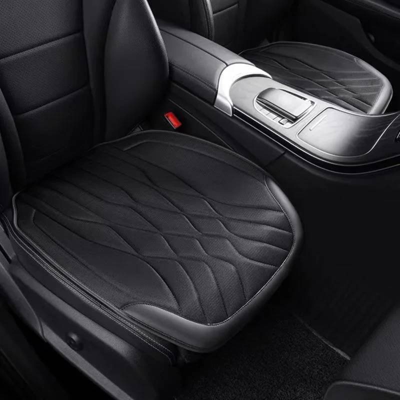 TONMHXA Sitzbezüge Auto Universeller Autositzbezug, Atmungsaktiv, Kühles Kissen, Universeller Innenraum, Belüfteter Sitz, Anti-Rutsch-Kissen, Auto-Vorder-/Rücksitzbezug(Black,1pc Front seat) von TONMHXA