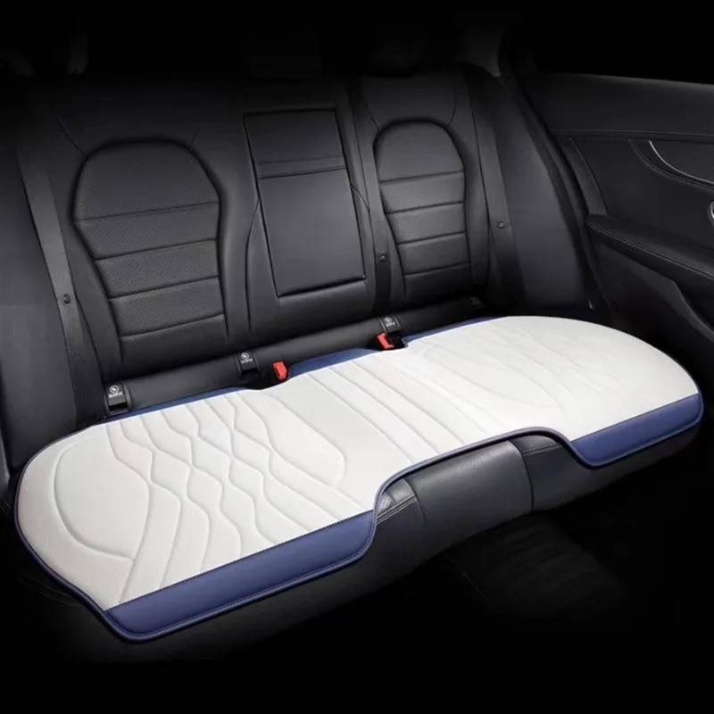 TONMHXA Sitzbezüge Auto Universeller Autositzbezug, Atmungsaktiv, Kühles Kissen, Universeller Innenraum, Belüfteter Sitz, Anti-Rutsch-Kissen, Auto-Vorder-/Rücksitzbezug(White Blue,1pc Rear seat) von TONMHXA