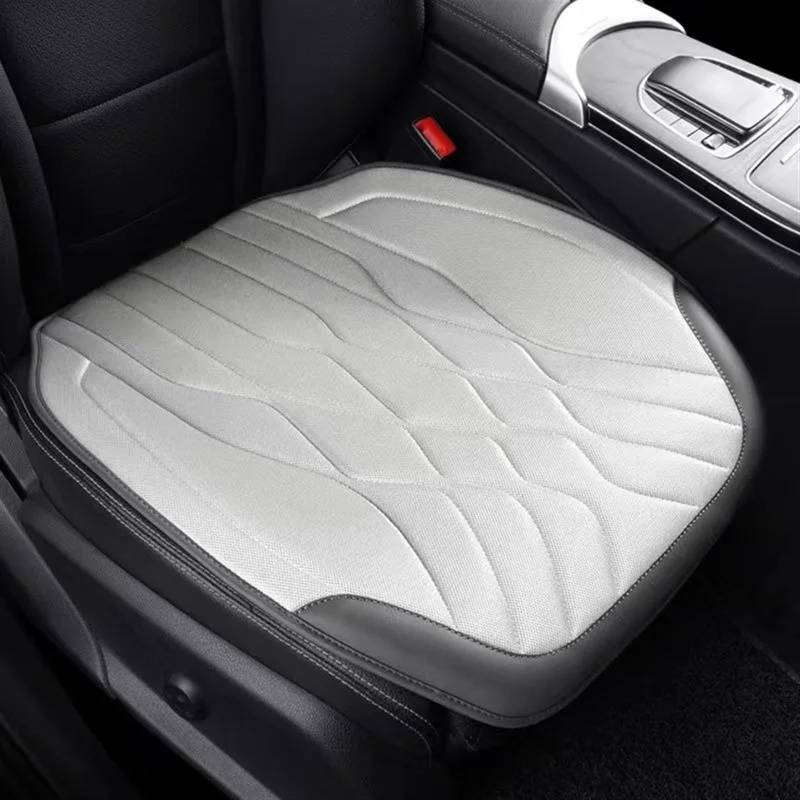 TONMHXA Sitzbezüge Auto Universeller Autositzbezug, Atmungsaktiv, Kühles Kissen, Universeller Innenraum, Belüfteter Sitz, Anti-Rutsch-Kissen, Auto-Vorder-/Rücksitzbezug(White Gray,1pc Front seat) von TONMHXA